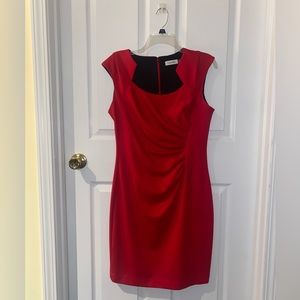 Calvin Klein Red Sheath Dress Size 10